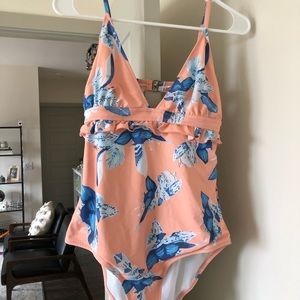 Cupshe Pink Floral Swimsuit